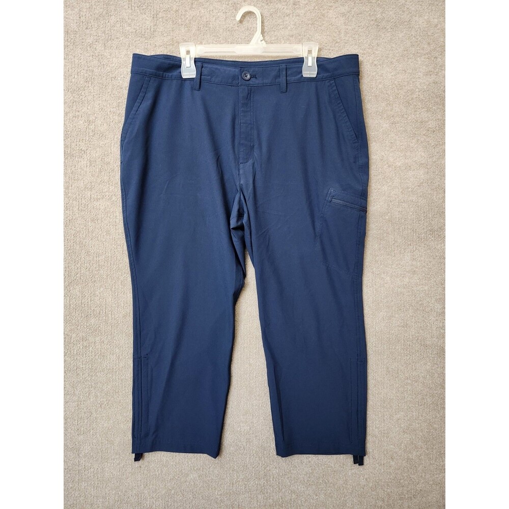Eddie Bauer Stretch Ripstop Crop Cargo Pants Womens 16 Blue Lightweight
